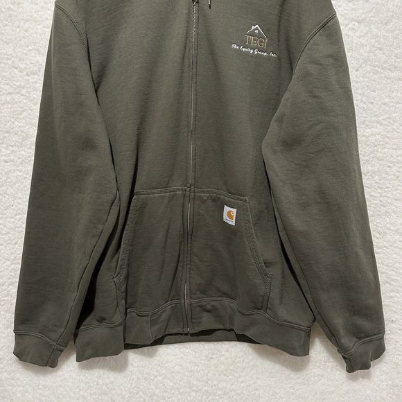 Carhartt Loose Fit Green Full Zip Hoodie Jacket Size Large - Picture 5 of 11